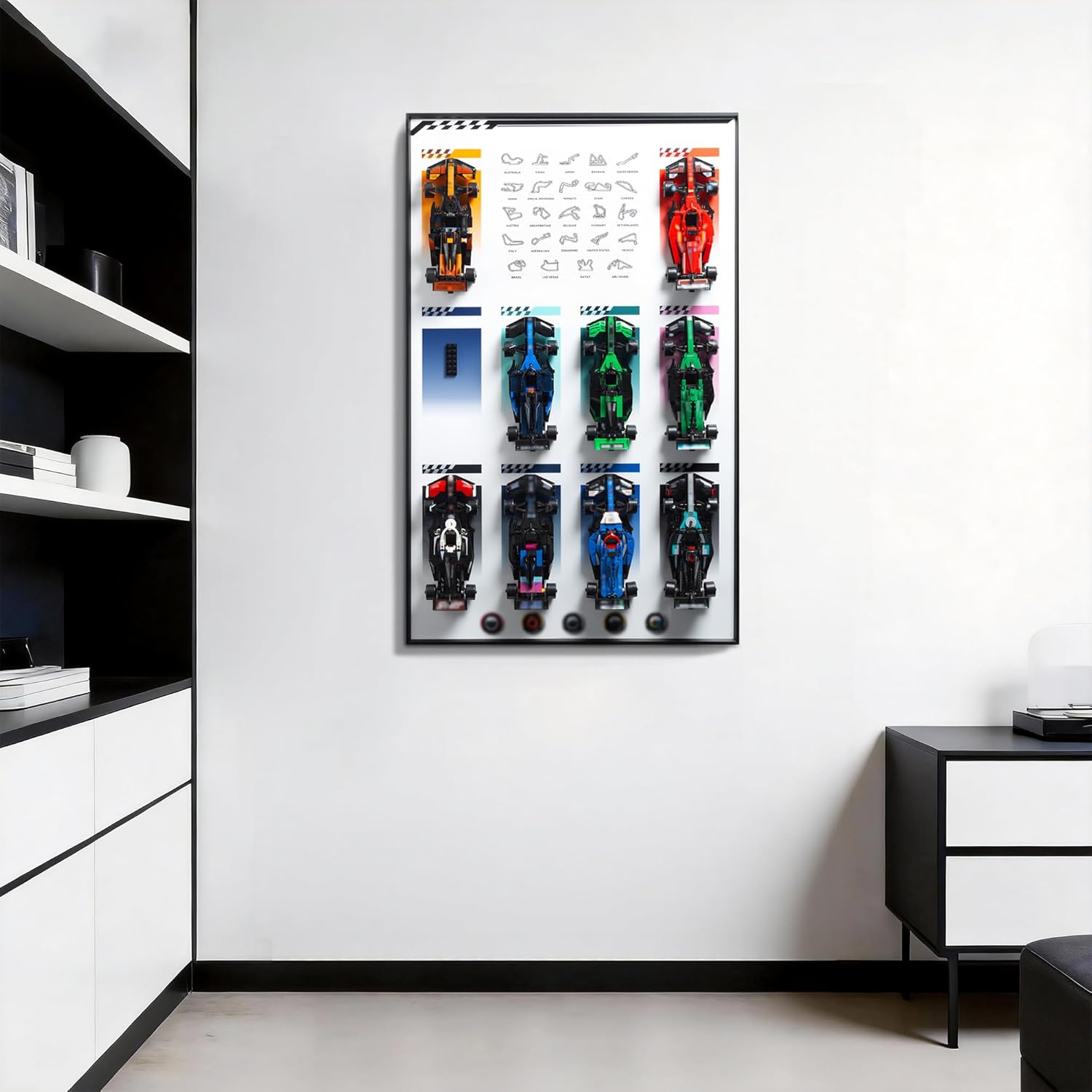 Wall Mount Designed for Lego Speed Champions F1 Performance Race Car Building Set 77242-77251 Adult Collectibles Wall Display Mount Home or Office Décor Gradient Color (No Car Included)