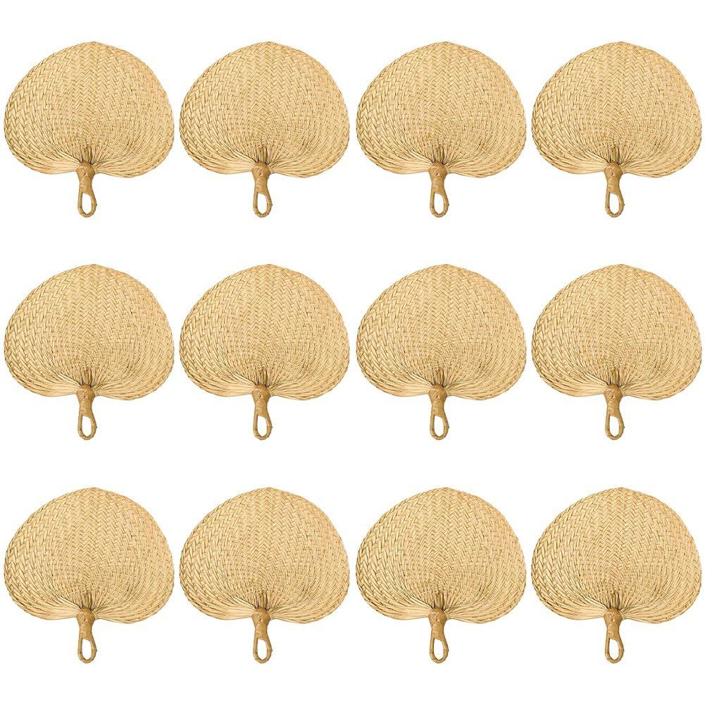 Éventails faits à main en paille tressée et feuilles de palmier naturelles