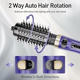 Beautimeter Hair Dryer Brush, Rotating Blow Dryer Brush with 2-Inch and 1.5-Inch Brushes, 3 in 1 Hot Air Styler and Rotating Brush, Hair Dryer Brush Blow Dryer Brush in One (Purple)