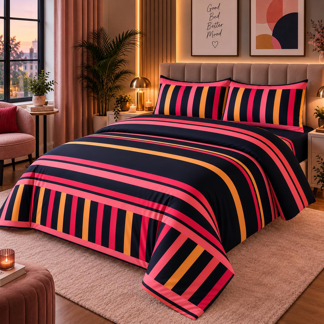 Opulent Living Superking Duvets Sets - 4pcs Fitted Sheet & Pillow Covers