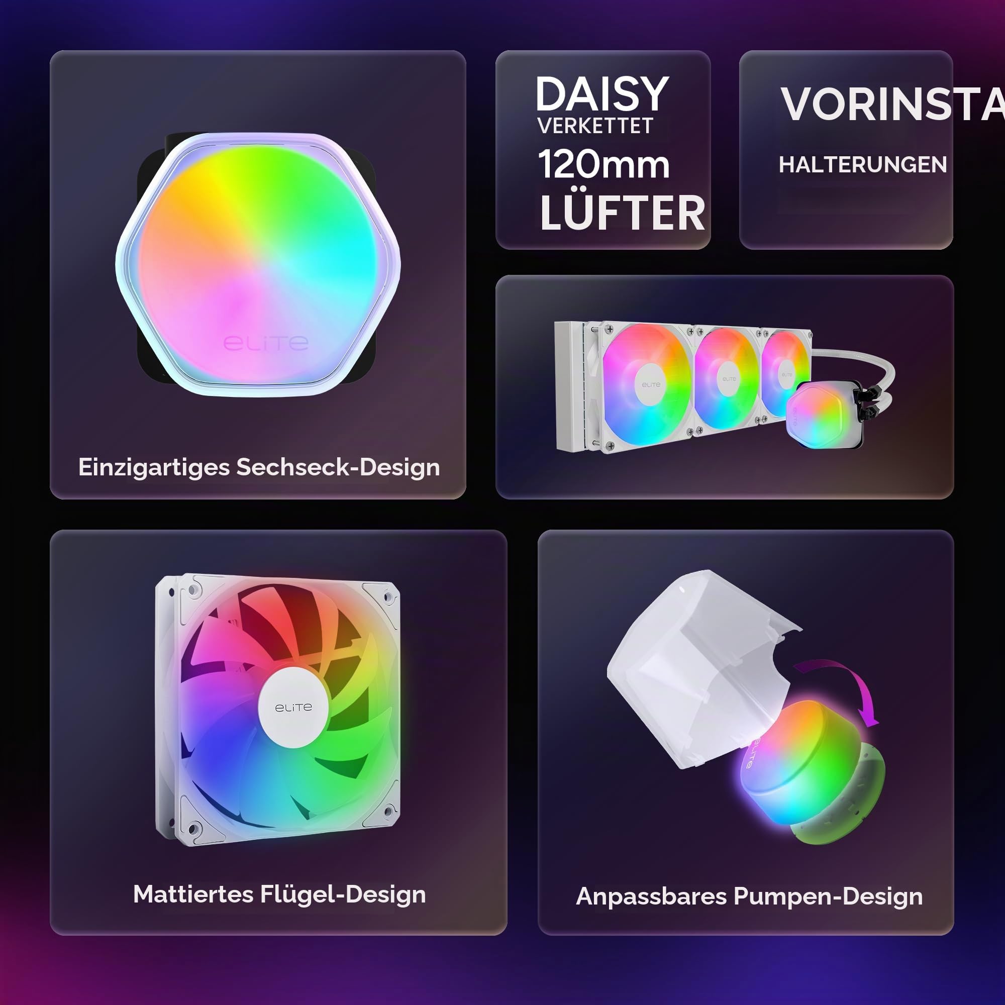 Cooler Master MasterLiquid ML360 Illusion ARGB Close-Loop AIO CPU-Flüssigkeitskühler, durchscheinende Kuppel, 360 mm Heizkörper, MF120 Halo PWM, AMD Ryzen AM5/AM4, Intel LGA1700/1200
