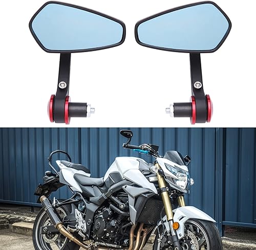 Miniatura 2 de Espejo lateral universal negro para motocicleta, compatible con Honda Scooter Suzuki, Yamaha Kawasaki Victory Harley Davidson (flecha roja)