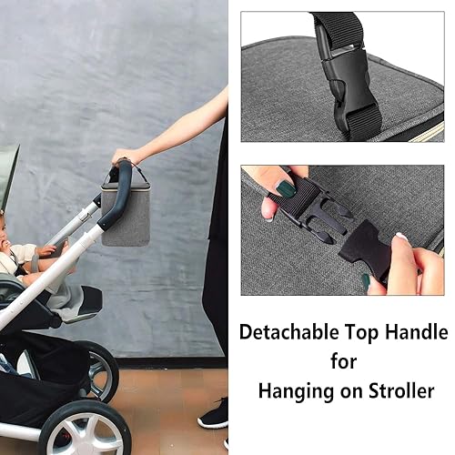 Miniatura 7 de Teamoy Bolsa enfriadora de leche materna con bolsa de hielo, bolsa para biberones para hasta 4 botellas grandes de 9 onzas y paquete de hielo,