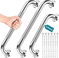 Tetutor 3-Pack Stainless Steel Grab Bars for Seniors: 2x16" & 1x12" Anti-Slip Shower & Bathtub Safety Handles
