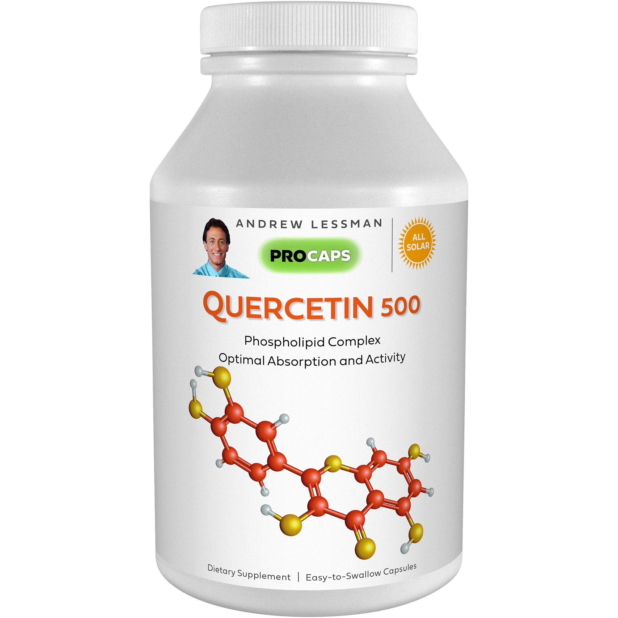 ANDREW LESSMANQuercetin 500mg - 60 Capsules - 500 mg Unique Quercetin Phospholipid Complex, Highly Absorbable Formula to Support Healthy Heart, Circulatory and Immune Function. No Additives.