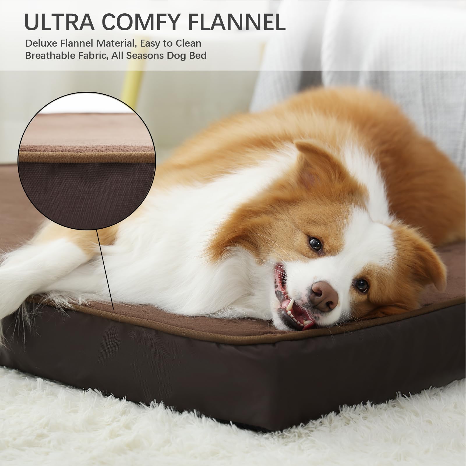Jaspuriea Medium Dog Bed Washable with Waterproof Removable Cover, Orthopedic Dog Beds with Anti-Slip Bottom - Image 2