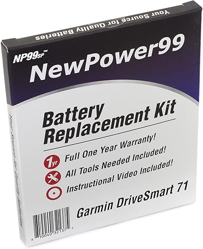 NP99sp Kit de batería para Garmin DriveSmart 71 con herramientas, instrucciones de video y batería de NewPower99
