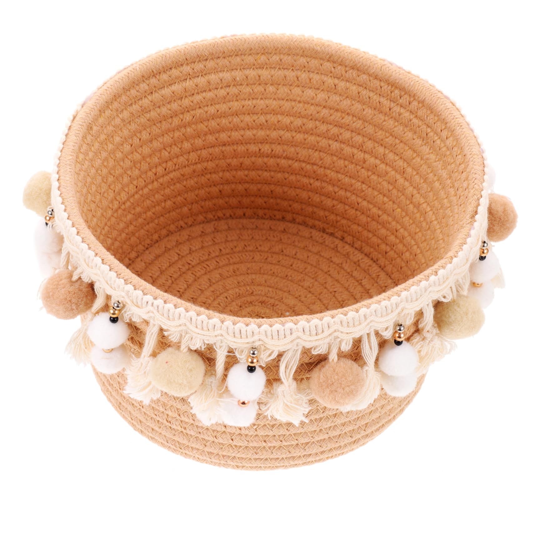 Cesta redonda de cuerda de algodon tejida PRETYZOOM decorativa para mesa