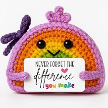 MAMAGIFTREE Thank You Gifts for Women, Crochet Rainbow with Never Forget The Difference You Make Card, Appreciation Gift for Teacher, Mentor, Coworker, Nurse, Retirement Keepsake