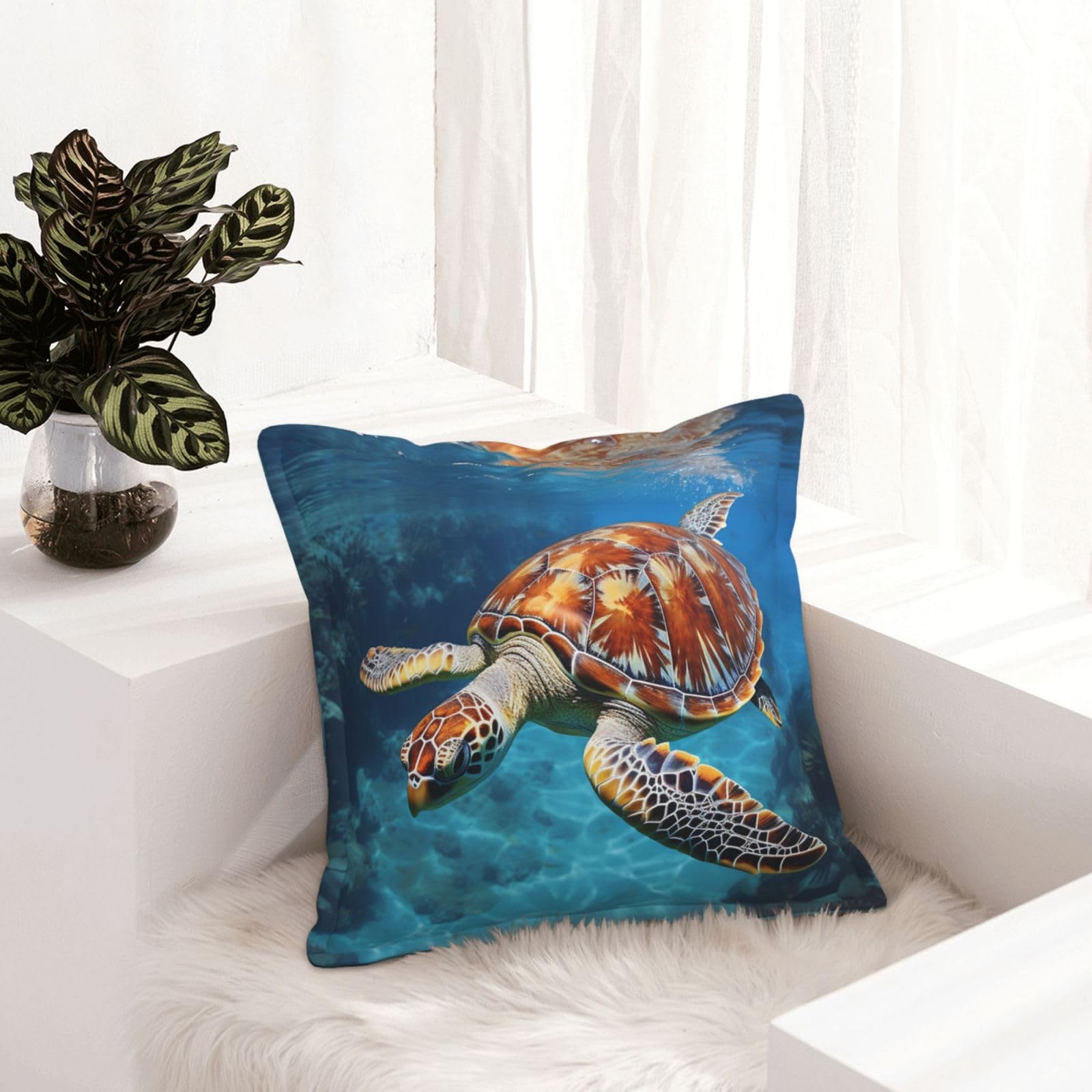 Housse de coussin 50x50 en similicuir antitache et facile à laver