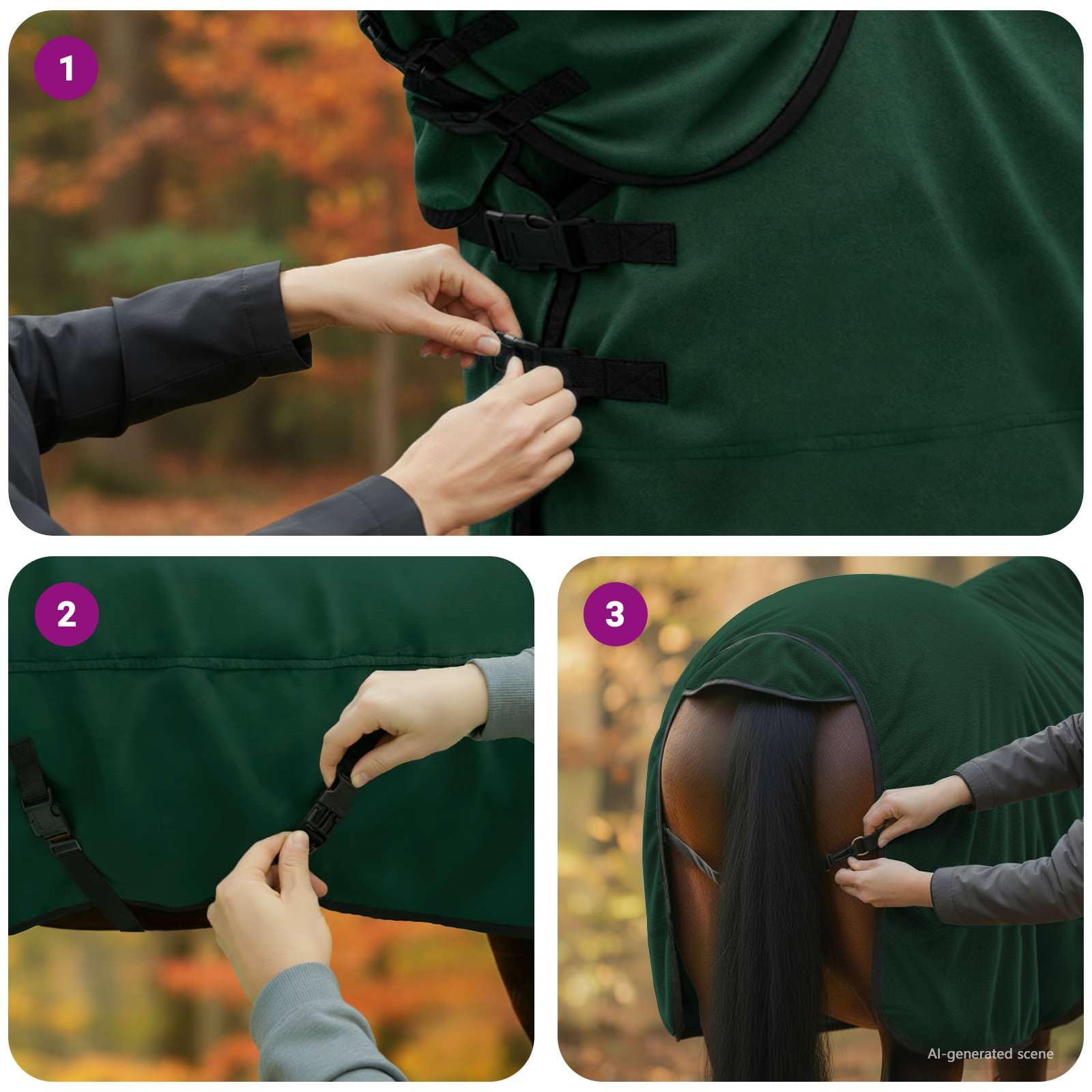 Pferdedecke Dunkelgrün 135 cm Polyester Warm Winter Pferdedecke Weide Outdoor Stall Reißfest Atmungsaktiv Wasserdicht Schutz Für Pony Fohlen Warmblut Vollblut