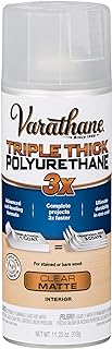 Varathane Triple Thick Polyurethane Clear Wood Finish Spray | Self-Leveling Formula | Scratch and Stain Resistance | Durability in One Coat | Matte | 11.25 oz