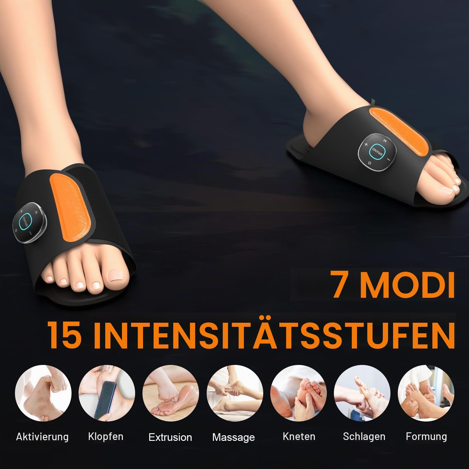 EMS Fußmassager Schuhe, Geschenke für Männer - Neue Upgrade Fußmassager für Schmerzen und Kreislauf, tragbare Beine und Füße Massager Pad mit Fernbedienung, 7 Modi Massage Pantoffeln (1 Paar)