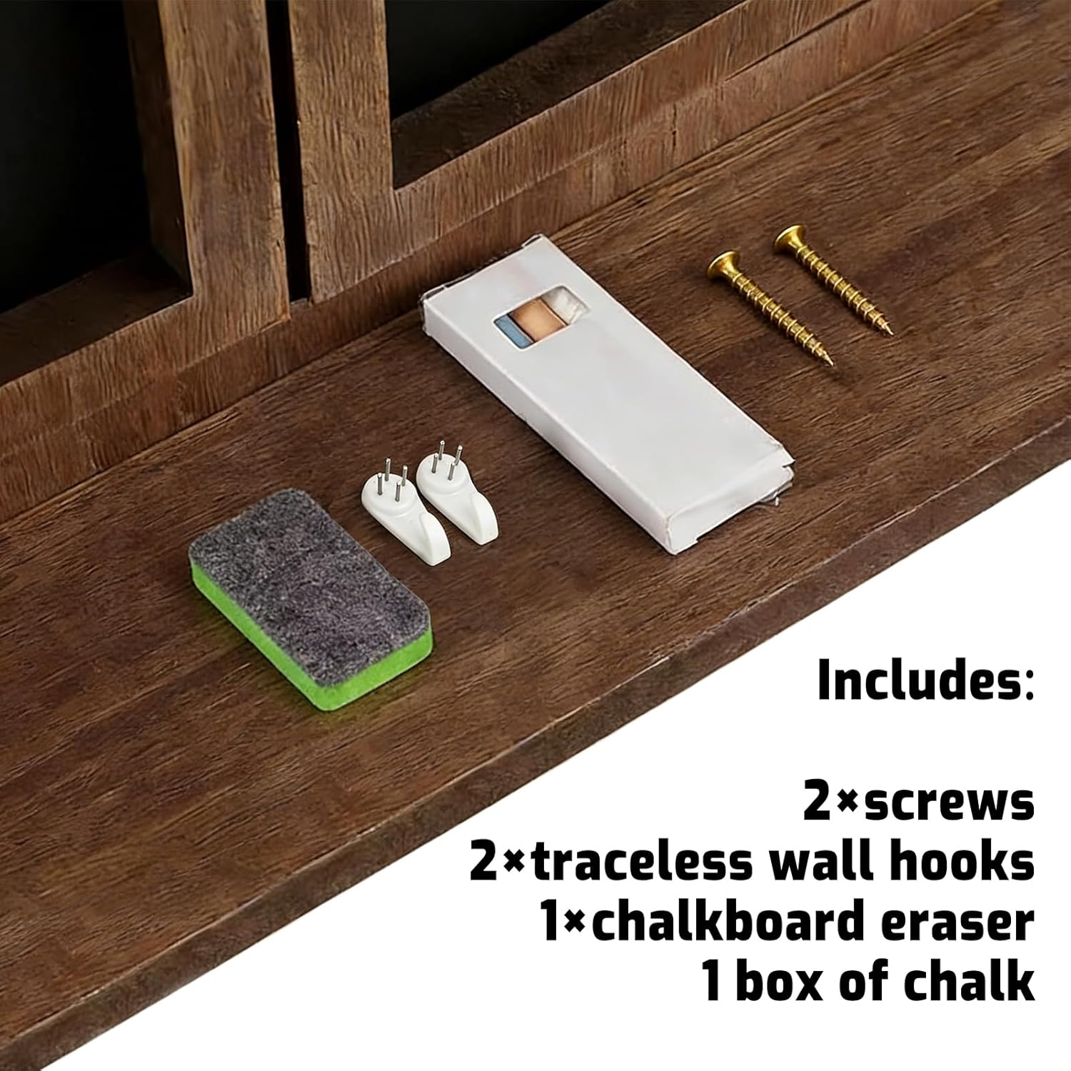 Window Style Decorative Chalkboard with Shelf, Wall Mounted Wooden Chalkboard Signs, Farmhouse Menu Board for, Café & Home, 15 × 23 in