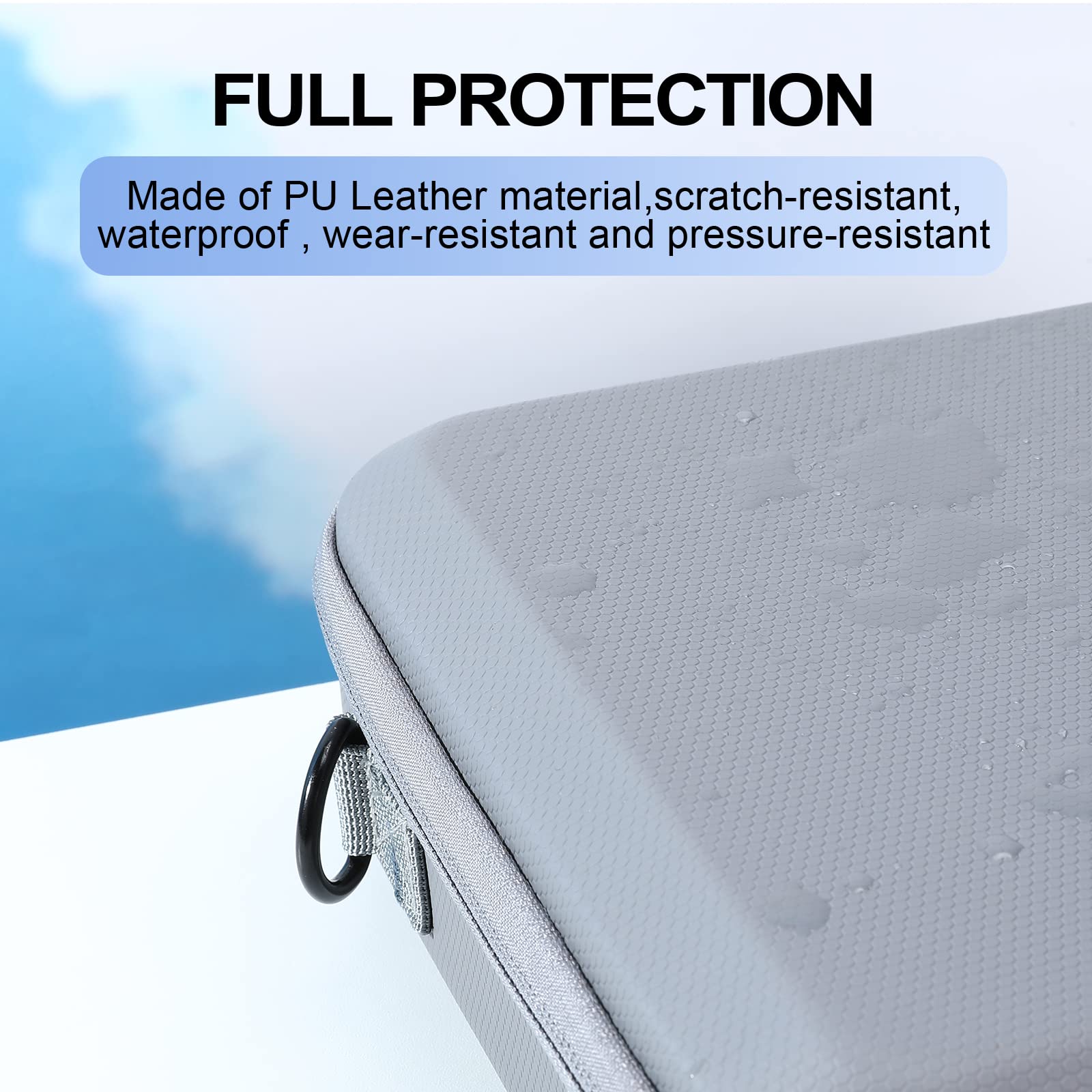 SKYREAT Mini 3/Mini 3 Pro, przenośna torba ze skóry PU, torba do przenoszenia akcesoriów DJI Mini 3/Mini 3 Pro | RC-N1 Smart Controller i inne akcesoria, szary, Mini 3 Pro RC-N1 case