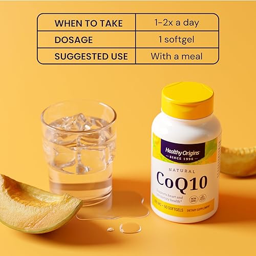Miniatura 5 de Healthy Origins CoQ10 (Kaneka Q10) 100 mg cápsulas blandas - Suplemento energético y de salud cardíaca - Sin gluten - Sin OMG - 150 cápsulas blandas