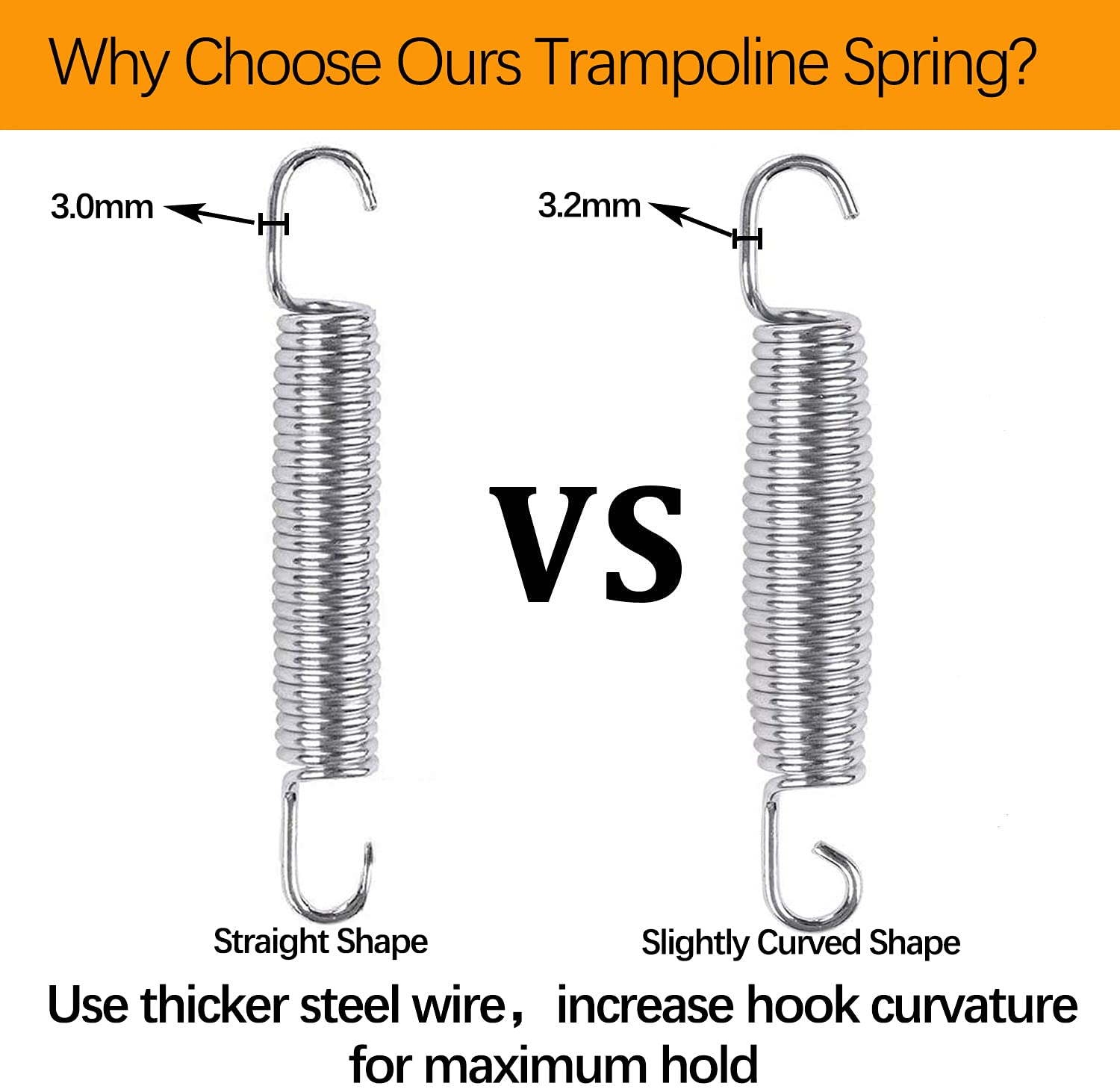Molla Di Ricambio Per Trampolino - 87 Mm - Acciaio Cromato Antiossidante