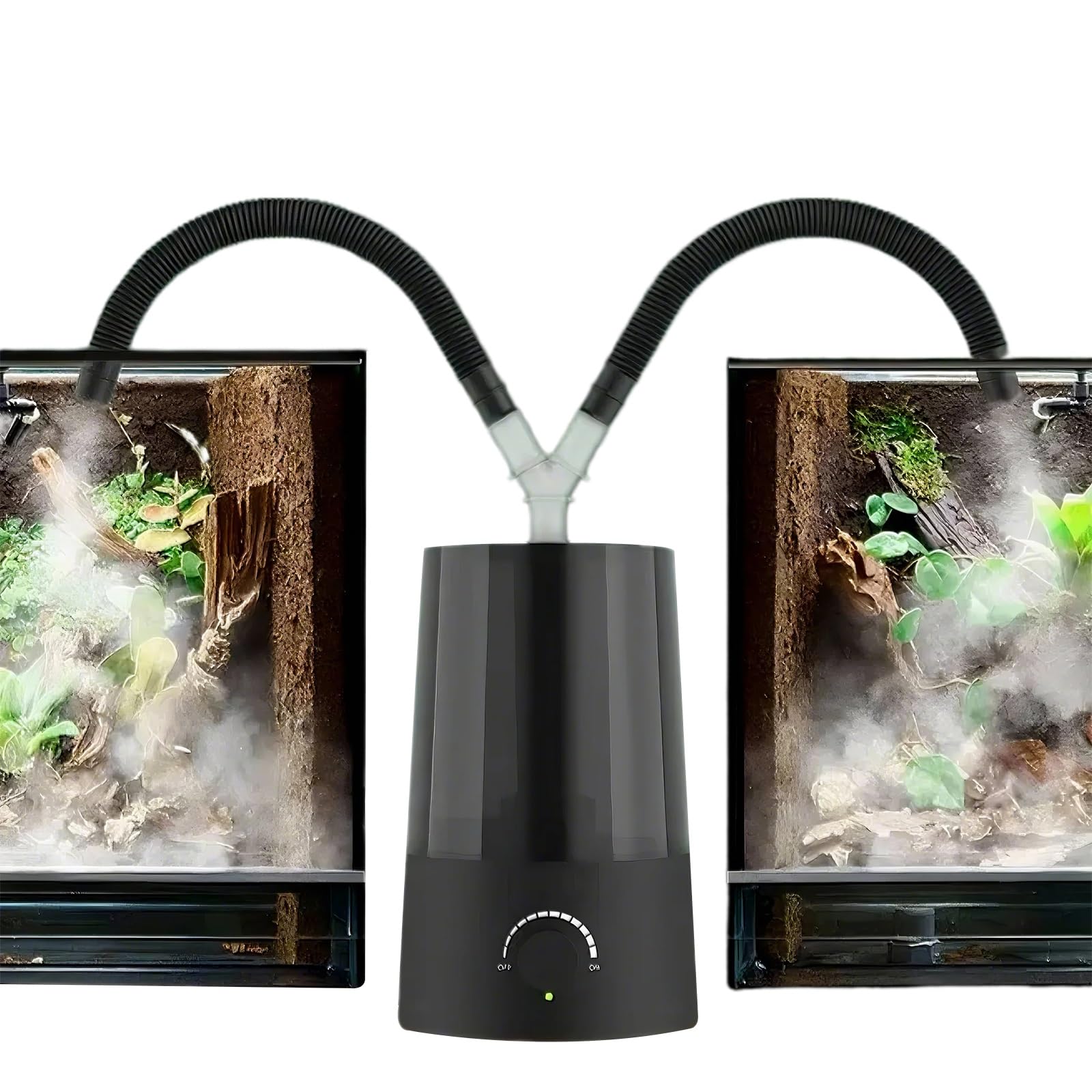 Nebulizzatore per Rettili da 2,5L, Umidificatore per Rettili con Serbatoio d'Acqua Integrato per Ridurre Le Perdite(Double Tube)