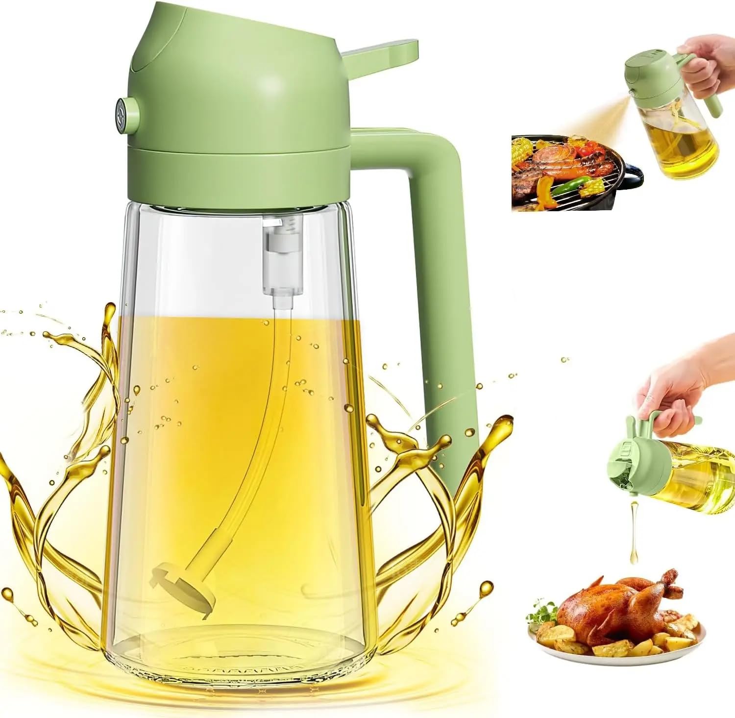 DHYANEXA Glass Oil Sprayer And Dispenser Bottle For Kitchen,2 In 1 Olive Oil Sprayer And Dispenser,Oil Spray Bottle 500Ml For Cooking,Kitchen,Bbq, Salad, Frying, Baking Oil Sprayer Bottle (B0DBV3LFDW) Amazon Price History, Amazon Price Tracker