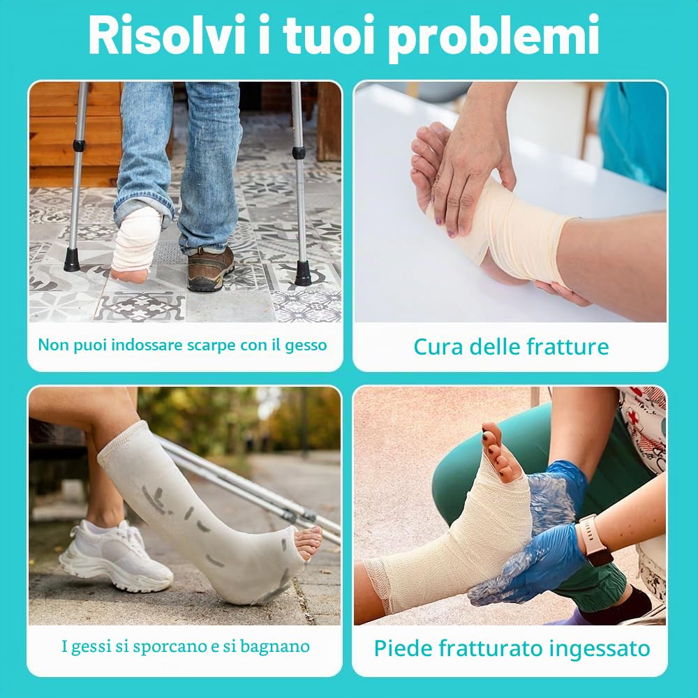 1 Pezzo Scarpe in Gesso per Piedi, Scarpe da Riabilitazione Regolabili, Scarpa Post Operatoria, per Piede Destro e Sinistro, Adatto per Fratture, Distorsioni del Piede, Gessatura, Nero