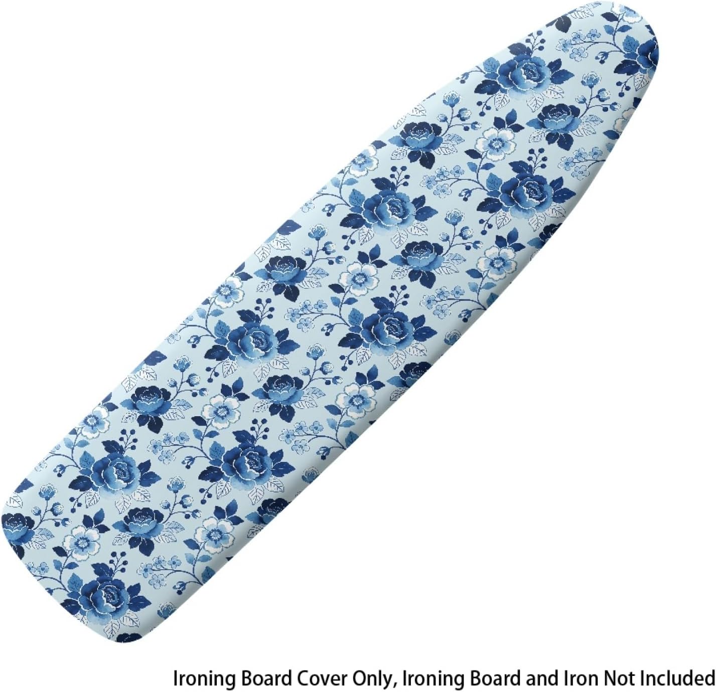 Flowers Ironing Board Cover,16"x55" Standard Ironing Board Cover with Elastic Edge and Hook and Loop Fasteners, Scorch & Stain Resistant, Polyester Home Ironing Board Covers, Street Bloom Floral