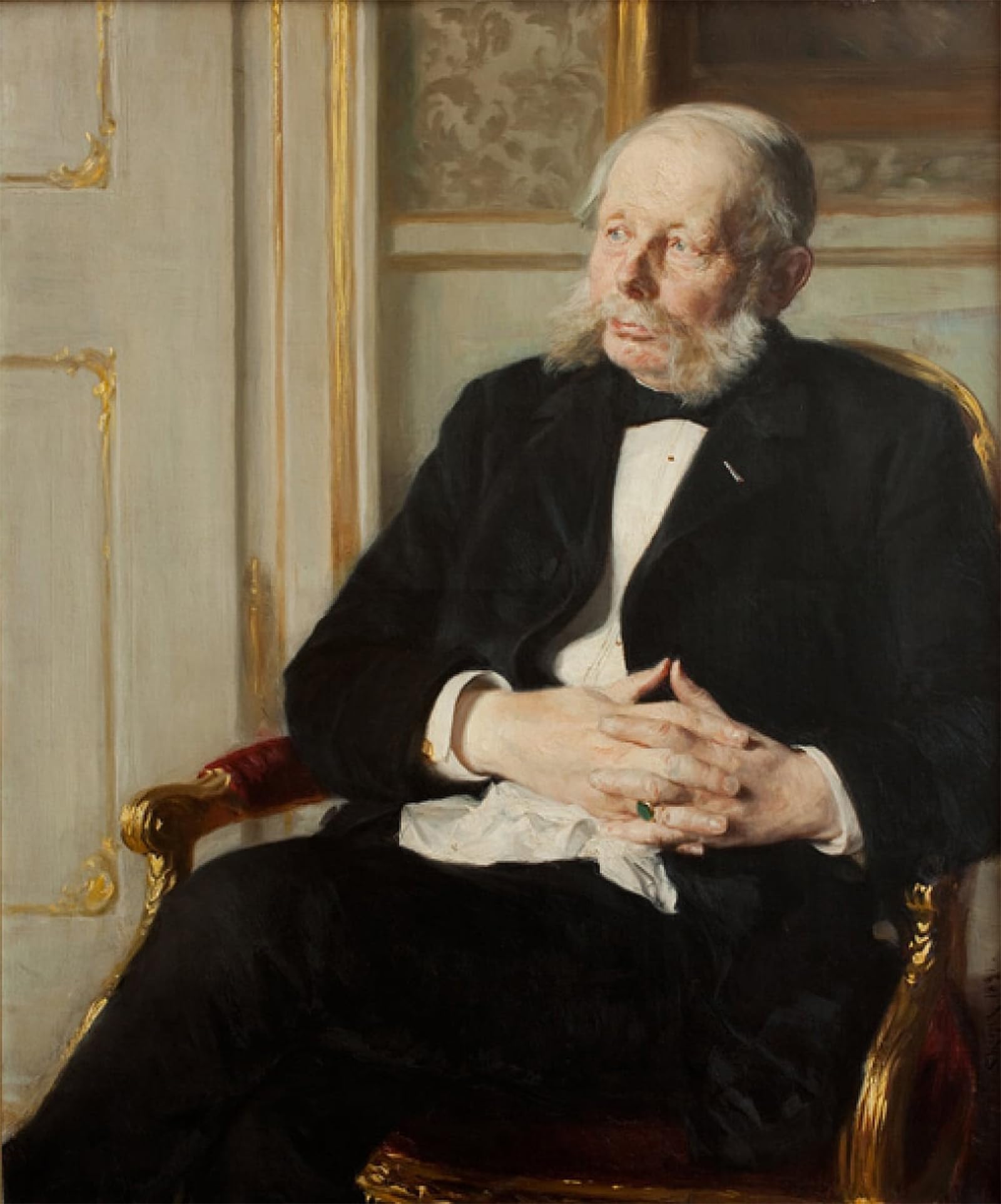 Serendipitp No Frame Vintage Wall Art Canvas Nordic Poster Canvas Print Picture Portrait Of Baron Otto Ditlev Rosenørn-Lehn By Peder Severin Krøyer Wall Art Poster For Home Decor 60X90cm