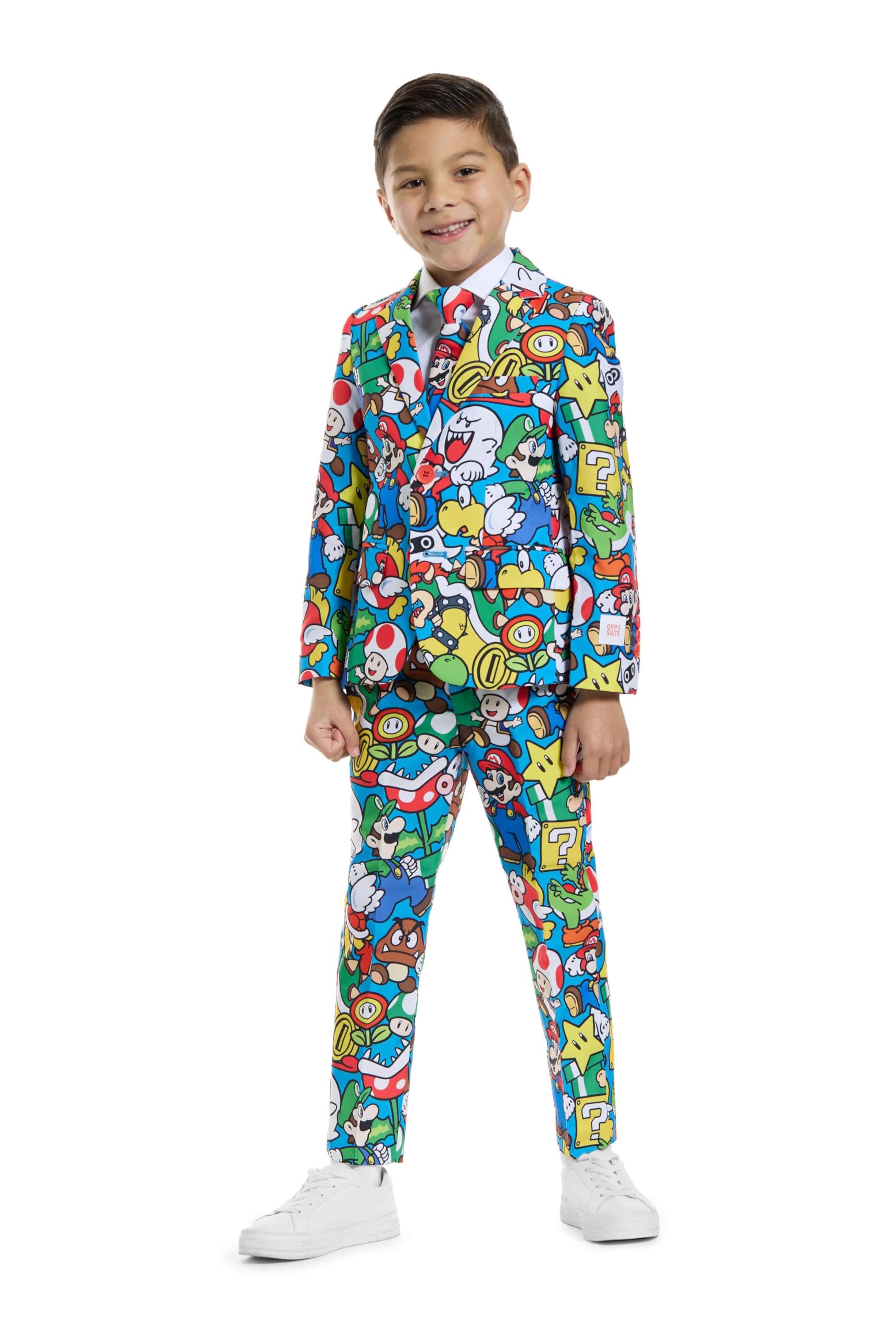 OppoSuits Tuta Super Mario Ragazzo - Vestito Nintendo - Include 