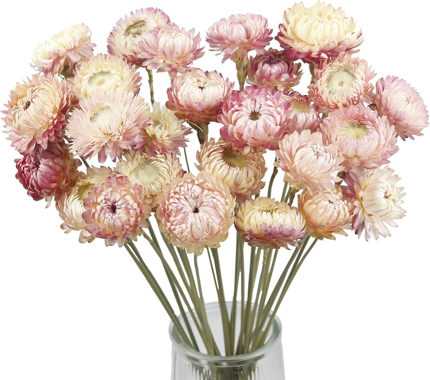 20 Pcs Natural Dried Daisy Flowers Bouquet Dried Flower Pink Daisies Dried Sunflowers Chrysanthemum with Stem for Wedding Farmhouse Table Vase Decor Home DIY Flower Arrangement