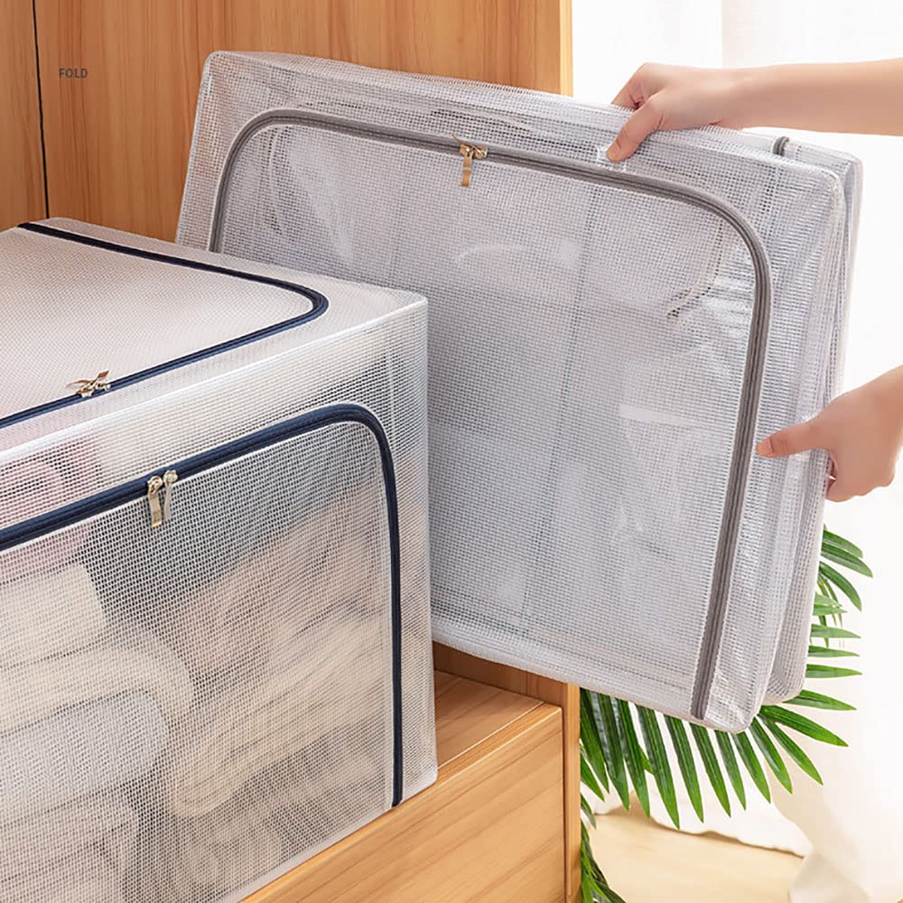 Grande Capacité Sac De Rangement Organisateur Pliable Cadre en Acier Boîte De Rangement Pliable Vêtements Sac Solution Organisateur (A)