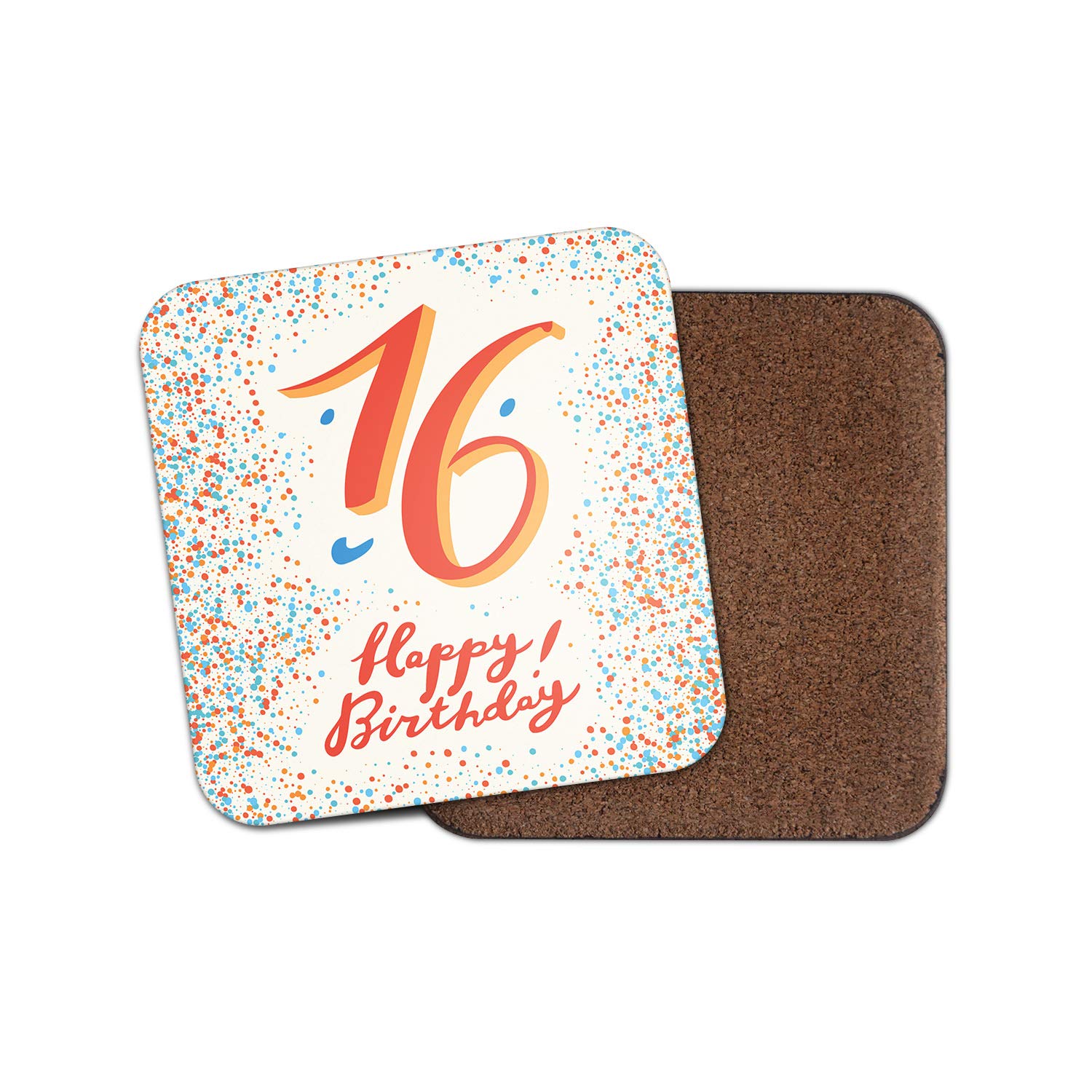 Destination Vinyl Ltd Girls Multicolor 1 X Happy 16Th Birthday Coaster - Sixteen Sixteenth Sweet 16 Fun #19136