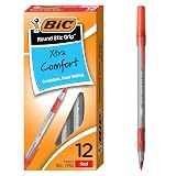 BIC Round Stic Grip Xtra Comfort Red Ballpoint Pens, 12-Count, 1.2mm – view 1