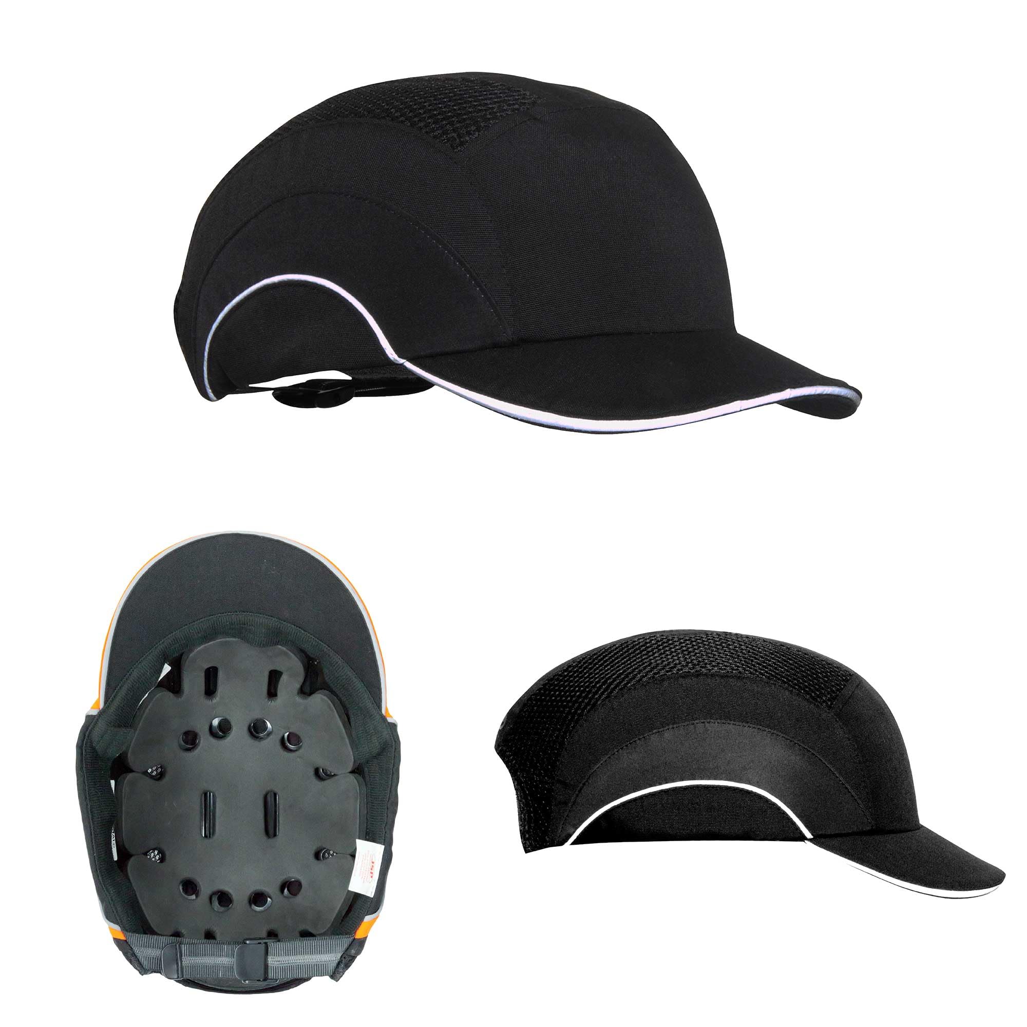 JSP HARDCAP A1+ Casquette légère - Visière 5 cm - Bleu Marine - Ventilée - Anti-heurt & Coque sécurité en 812 - pour logistique, Industrie, ingénierie & Maintenance - en 812