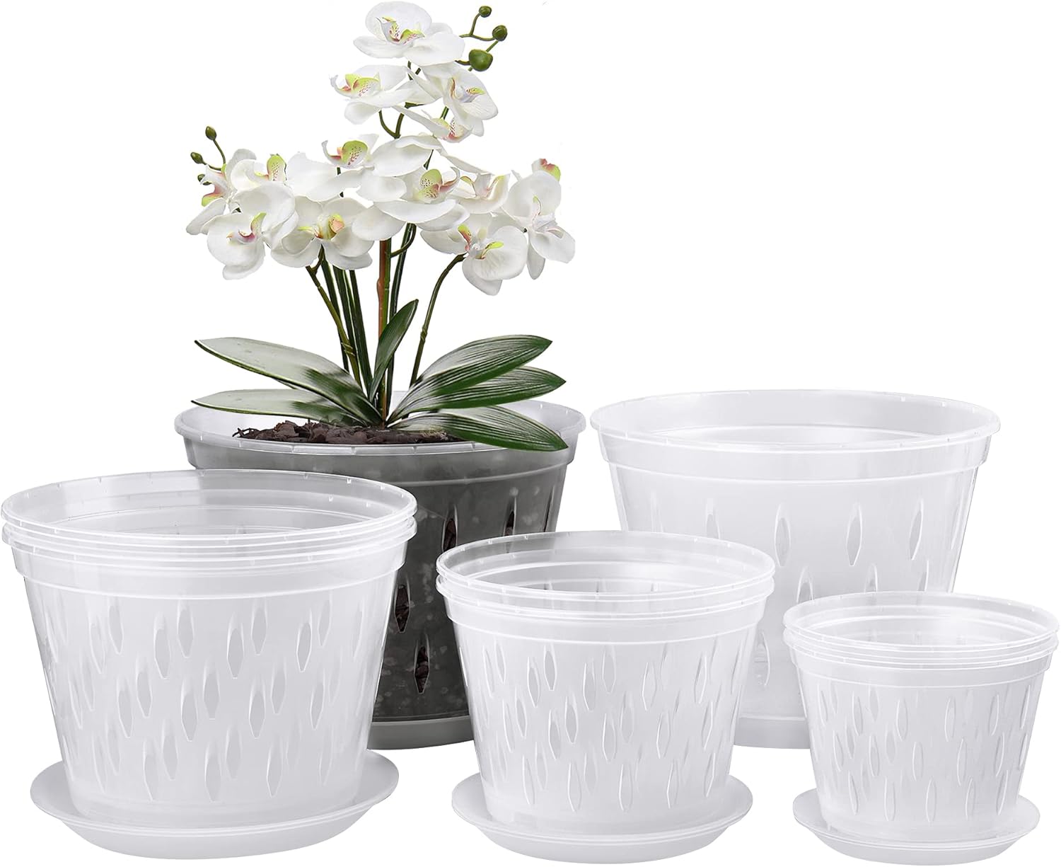 lanccona Orchid Pots 2 Each of 4, 5, 6 and 7 inch 8 Pots