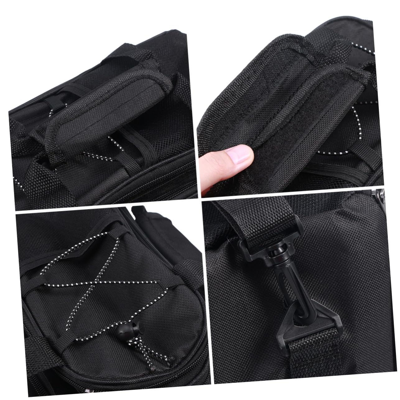 Gepäcktasche für Fahrrad Gepäckträger mit Großer Kapazität und Regenschutz Schwarz Schulter und Handtasche mit Schultergurt und Reflektierenden Streifen für Outdoor Fahrradtour