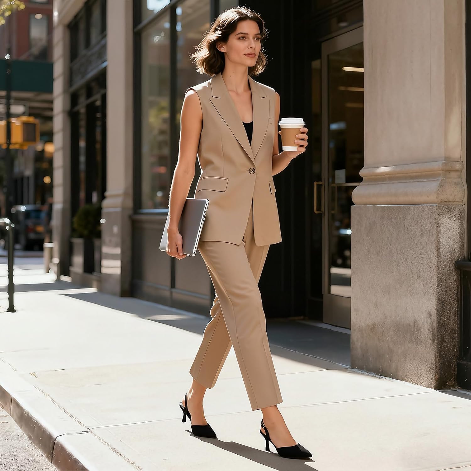 Athlefit Closed Pointed Toe Heels for Women Dress Work Wedding Party Slingback Stiletto Pumps Shoes - Image 7