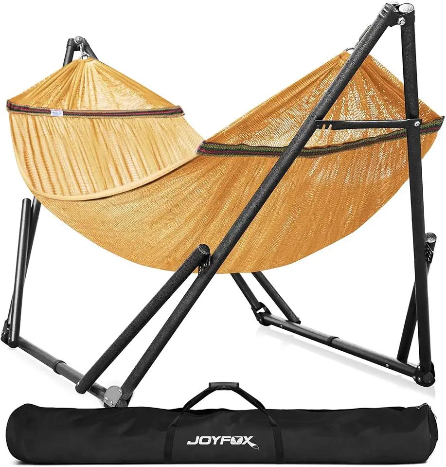 JOYFOX Suporte Para Rede De Descanso 200kg De Aço Resistente, Estrutura Portátil De 2,8m Para Jardim Quintal Varanda Camping, Pintura Epóxi Antiferrugem, Compatível Com Redes De ~1,9m, Preto