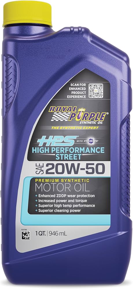 Amazon.com: Royal Purple (36250-6PK HPS 20W-50 Synthetic Motor Oil