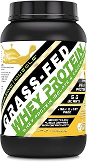 Grass FED Whey Protein 2 Lbs (Non-GMO, Gluten Free) -Made with Natural Sweetener and Flavor - rBGH & RBST Free -Supports Energy Production & Muscle Growth* (Banana)