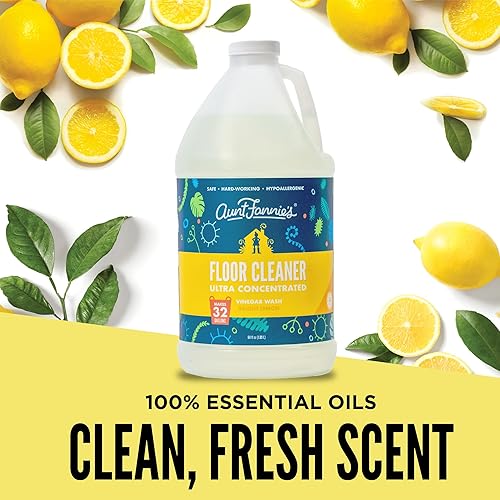 Miniatura 3 de Aunt Fannie's Limpiador de pisos ultra concentrado con vinagre, limpiador de pisos multisuperficie para trapear, aroma a limón brillante, 64 onzas