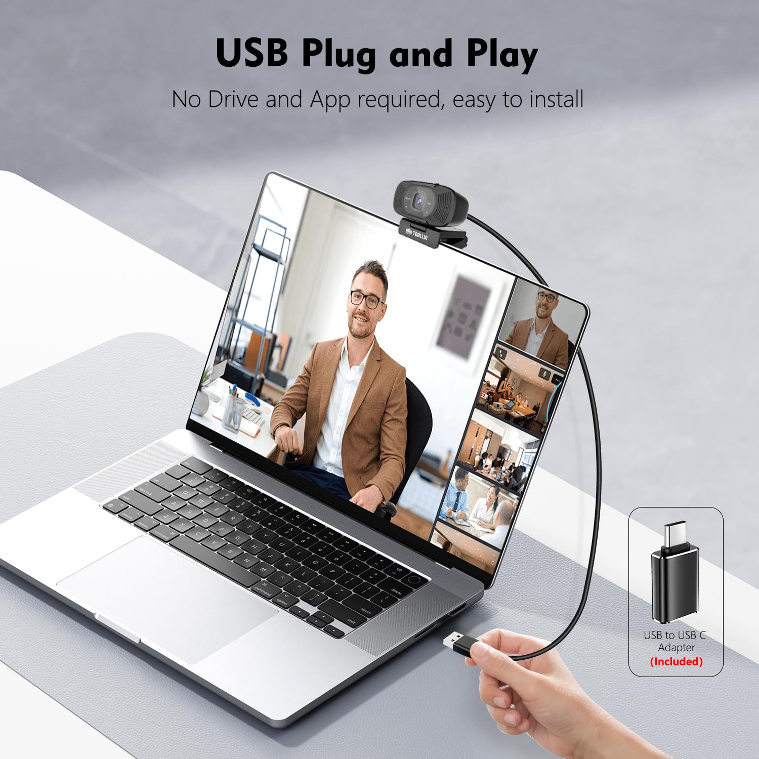 Webcam 4K TOALLIN Con Telecomando - Autofocus PDAF, Doppi Microfoni, Copertura Privacy