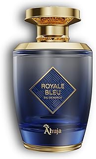 Royal Bleu Eau De Parfum for Men 3.4 fl oz – Long Lasting Fresh Citrus, Grapefruit & Ginger Scent w/Deep Woody Notes – Elegant Daily Wear Perfume & Gift