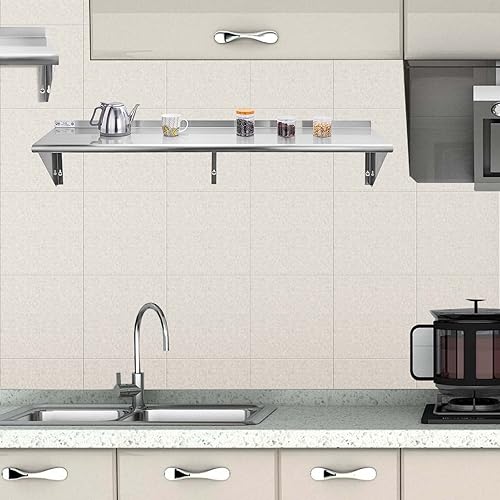 Miniatura 6 de Estantería de acero inoxidable, montaje en pared NSF comercial para restaurante, cocina, hogar y hotel