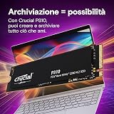 Crucial P310 SSD 1TB PCIe Gen4 NVMe M.2 2280, fino a 7.100 MB/s, Compatibile con Notebook, PC Desktop & Dispositivi Portatili da Gaming, Hard Disk Interno - CT1000P310SSD801 - 6