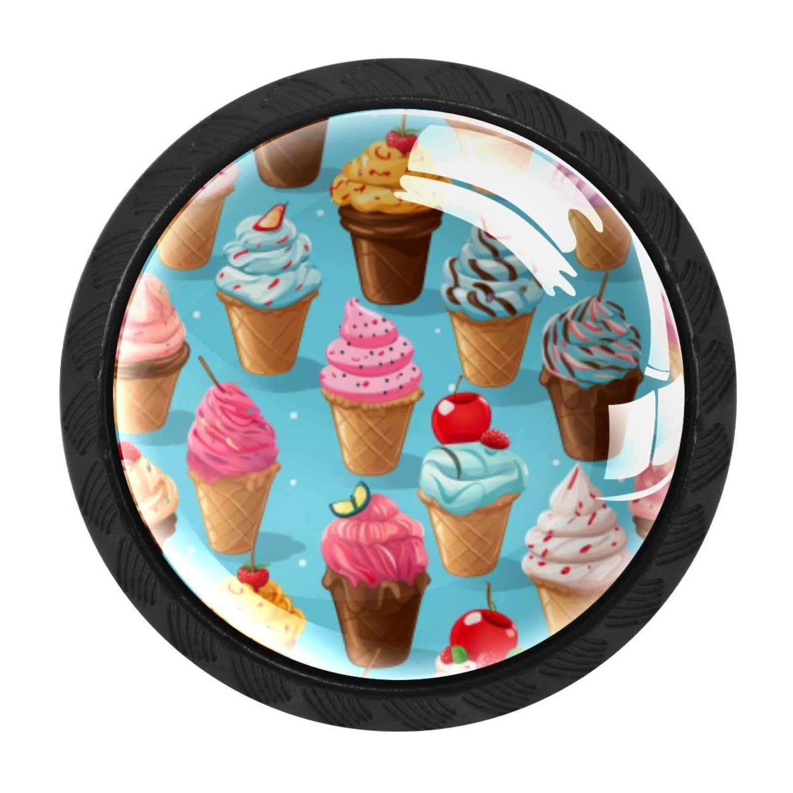 Chenzzzz Multicolored 20 4 Pack Ice Cream Drawer Knob Cabinet Hardware