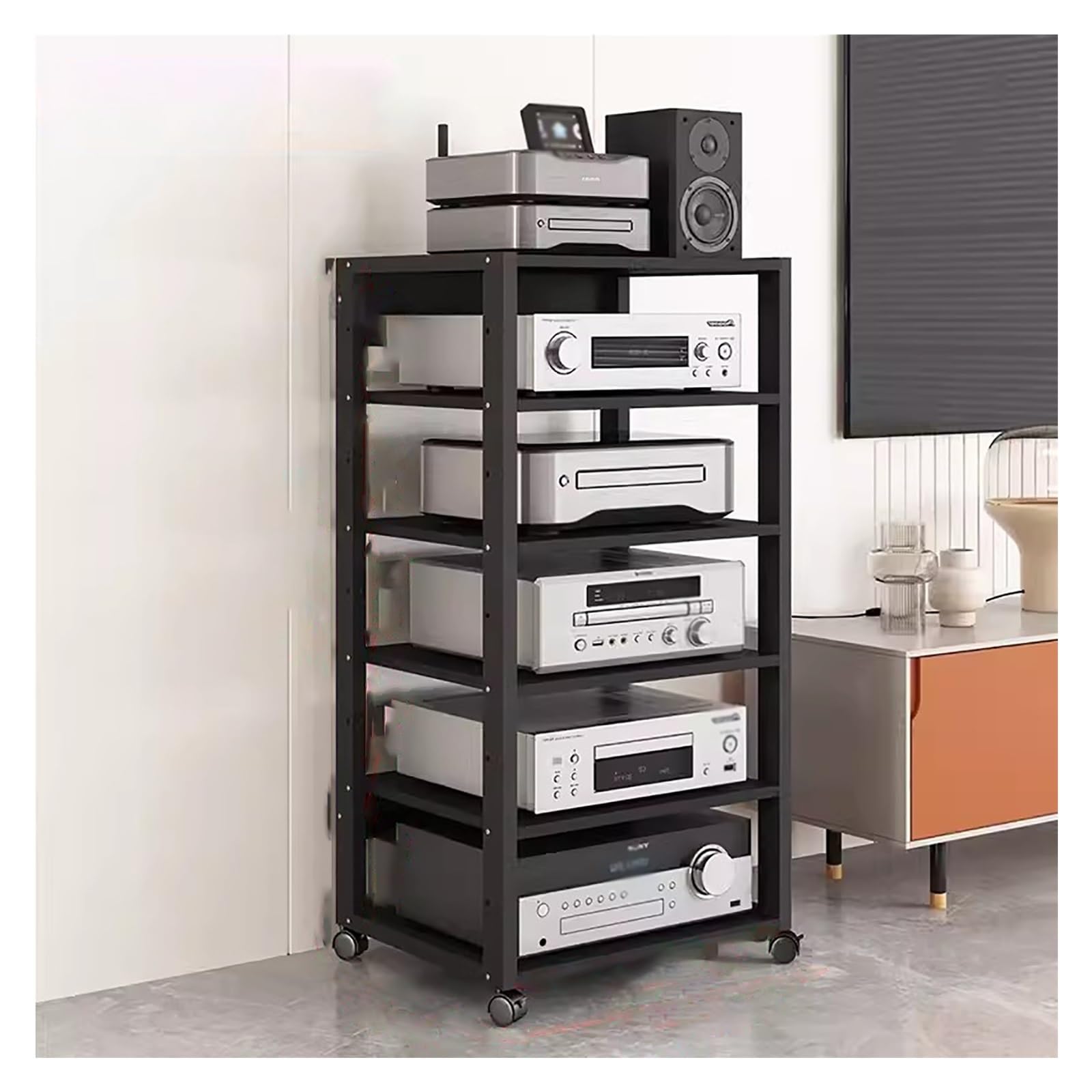 Étagère de jeu et console multimédia pour salon moderne et épuré