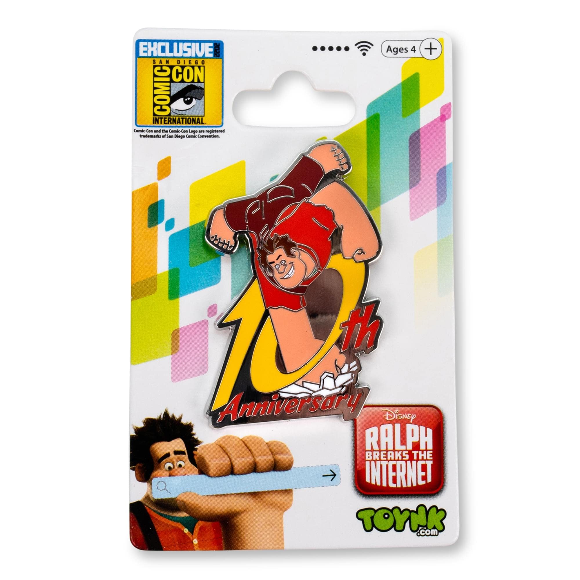 Disney Spilla smaltata per il decimo anniversario di Wreck-It Ralph | Esclusiva SDCC 2022, Metallo, metallo