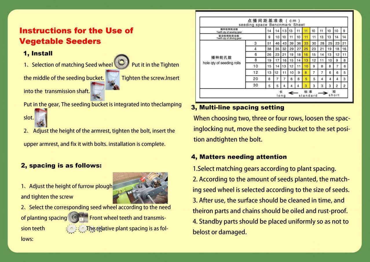 Seminatrice Manuale Per Giardino | Seminatrice A File - Distanza Tra Le File Regolabile E Distanza Tra Le Piante E Profondità | Seminatrice Agricola Per Semi Di Ortaggi E Fiori Da 2-10mm 2Row
