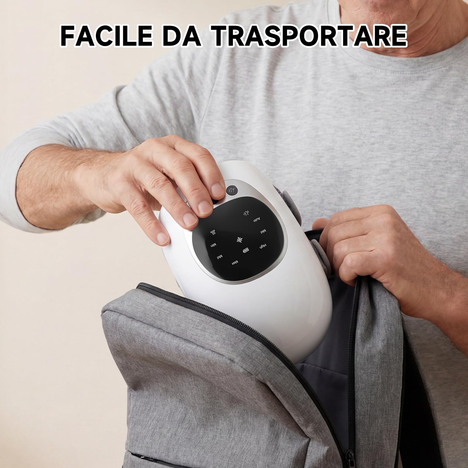Cozion massaggiatore riscaldante ginocchio Senza Fili, Magnetoterapia ginocchio con LCD display, temperatura e in-frarossi vibrazioni regolabili — ideale per il benessere quotidiano del ginocchio