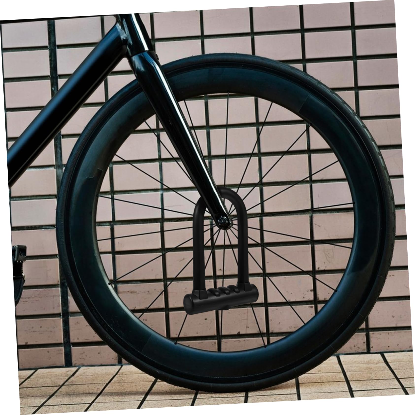 Happyyami Lucchetto a u Per Bicicletta in Ferro e Silicone Chiave Lucchetto Forma a u Per Veicolo Funzioni Anti-taglio e Design Doppia Apertura