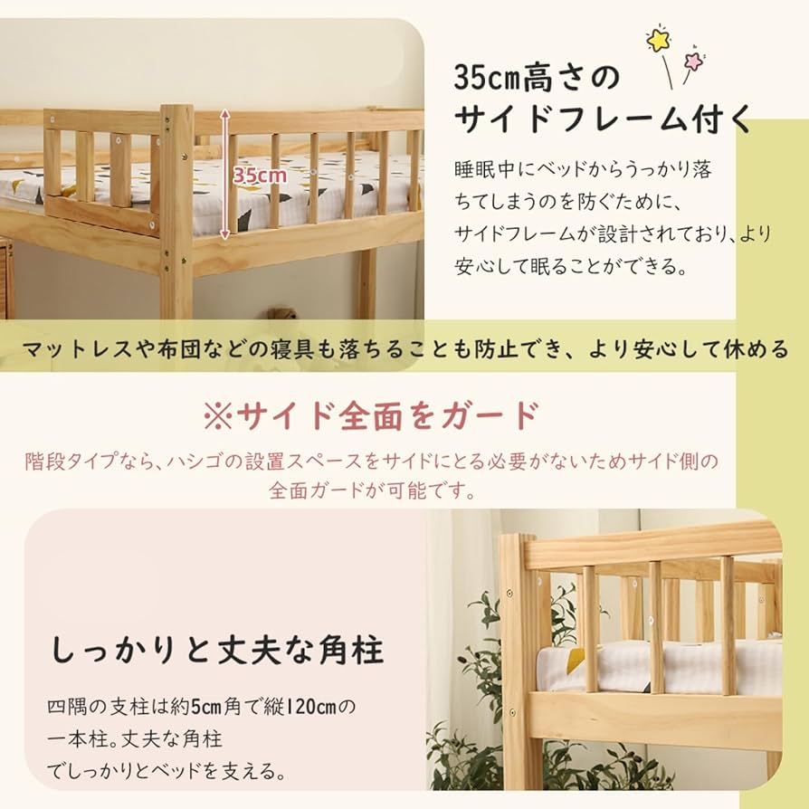 【新品】システムベッド ロフトベッド 階段付き S 木製 高さ120cm Amazon｜システムベッド ロフトベッド 階段付き S 木製 高さ